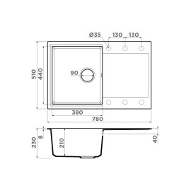 Кухонная мойка OMOIKIRI Daisen 78T-EV (арт.4993524)