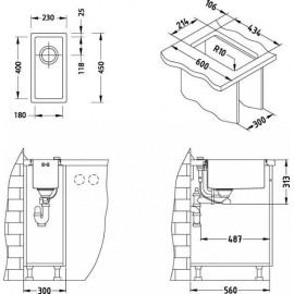 Кухонная мойка ALVEUS Quadrix 10 BRS-90 1102602 (в комплекте с сифоном 1102384)