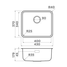 Кухонная мойка OMOIKIRI Omi 43-U/I-IN Ultra Mini (4997402)