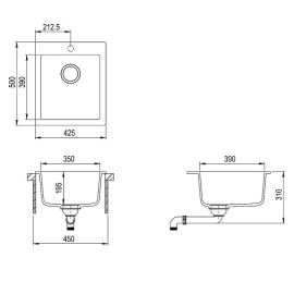 Кухонная мойка AQUASANITA Simplex SQS100W (silica 111)