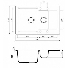Мойка OMOIKIRI Daisen 78-2-PA Artgranit/пастила 4993330