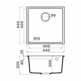 Кухонная мойка OMOIKIRI Bosen 44-U-PL (4997007)