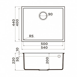 Кухонная мойка OMOIKIRI Bosen 54-U-GR (4993539)