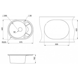 Кухонная мойка EMAR EMQ-1575.C оникс