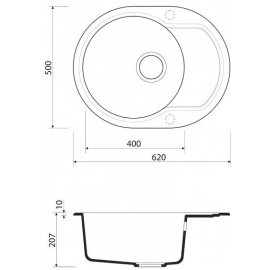 Мойка OMOIKIRI Manmaru 62-BL Artgranit/черный 4993355