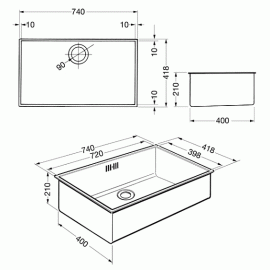 Кухонная мойка SMEG vstq72-2