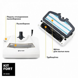 Паровая швабра Kitfort КТ-1010 черный/белый
