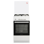 Газовая плита DELUXE 5040.32г (кр) ЧР белый (стеклянная крышка)