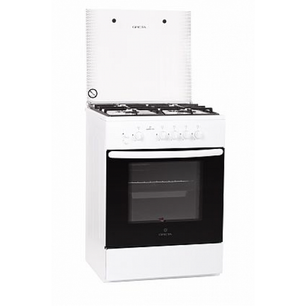 Газовая плита GRETA 600 07 стекл. крышка белая