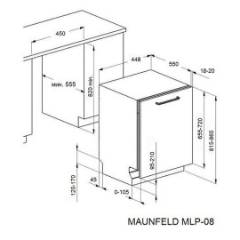 Встраиваемая посудомоечная машина MAUNFELD мlp - 08 i