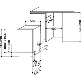 Встраиваемая посудомойка WHIRLPOOL adg 7653 a+ pc tr