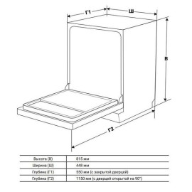 Посудомоечная машина WEISSGAUFF BDW 4536 D Inverter Autoopen Timer Floor
