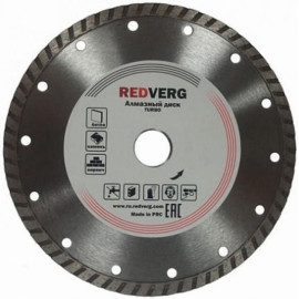 Круг алмазный RedVerg сплошной TURBO по бетону и кирпичу 180х22,23 мм(900191)