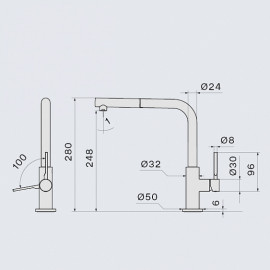 Смеситель FALMEC TREVI CORNER GUN METAL (MTRC.00#PPF)