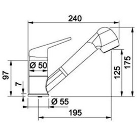 Смеситель FRANKE 115.0470.668 FRANKE NOVARA PLUS,шоколад,с выдвижным шлангом