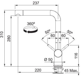 Смеситель FRANKE 115.0373.802 FRANKE Active Plus, сахара