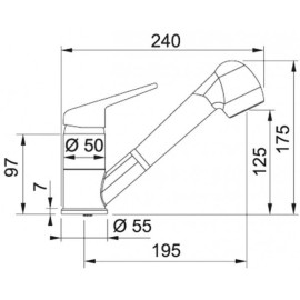 Смеситель FRANKE 115.0470.666 FRANKE NOVARA PLUS,миндаль,с выдвижным шлангом