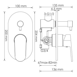 Смеситель WASSERKRAFT Donau 5341 хром