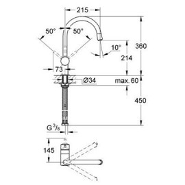 Смеситель для мойки GROHE Minta суперсталь 32918DC0