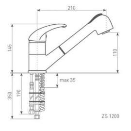 Смеситель для мойки ZIGMUND & SHTAIN zs 1200(млечный путь)