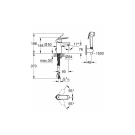 Смеситель GROHE Eurosmart Cosmopolitan 23125000