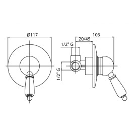 Смеситель CEZARES ELITE-DIM-02-Bi