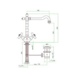 Смеситель FIORE Margot Sky 01ZZ0625 бронза