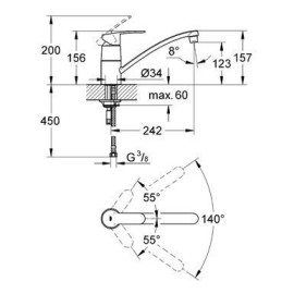 Смеситель GROHE eurostyle cosmopolitan хром 33977002
