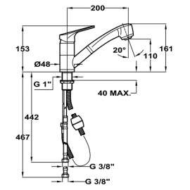 Смеситель Teka MTP 978 шоколад (art.46978021MK)