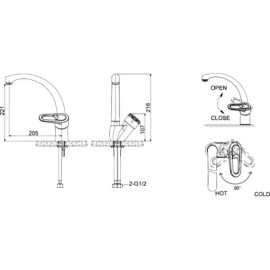 Смеситель BRAVAT Loop F7124182CP-RUS