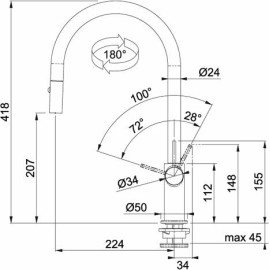 Смеситель Franke Ambient,выдв.шланг,оникс (115.0289.511)
