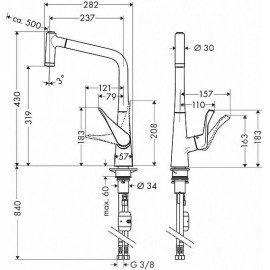 Смеситель HANSGROHE Metris 14820000