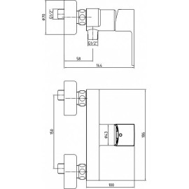 Смеситель E.C.A. Nita 102154026EX