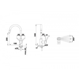 Смеситель BLANCO 521458 BLANCO MIDA-S SILGRANIT жасмин