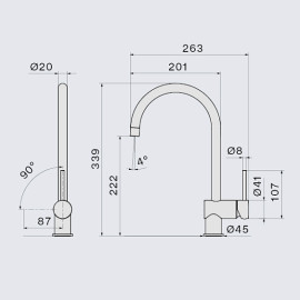 Смеситель FALMEC EASY ROUND MATT BLACK (MEAR.00#MBF)