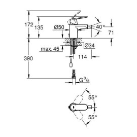 Смеситель GROHE Eurosmart Cosmopolitan 32840000