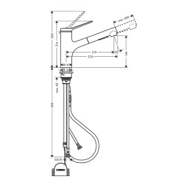 Смеситель HANSGROHE Zesis M33 sBox Lite 74803000 хром