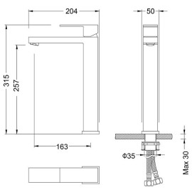 Смеситель TIMO Selene 3011/17F золото матовое