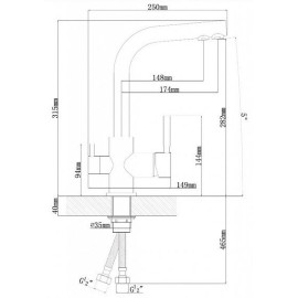 Смеситель TopZero WIX 302 BR, бронза