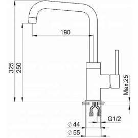Смеситель GRANULA GR-0041 чёрный