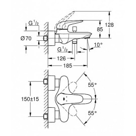 Смеситель GROHE Eurostyle 23726003 хром