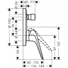 Смеситель HANSGROHE Novus 71045000 хром