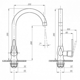 Смеситель ПРОФСАН PSM-300-3 Steel