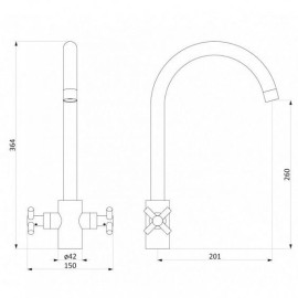 Смеситель DAMIXA Neo Classic Graphite 270000000