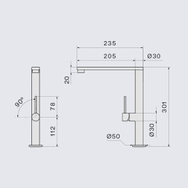 Смеситель FALMEC PURE STEEL (MPSF.00#SSF)