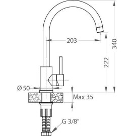 Смеситель ALVEUS KATI G91 Carbon 1129177
