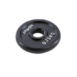 Диск чугунный Starfit BB-204 0,75 кг d=26 мм черный