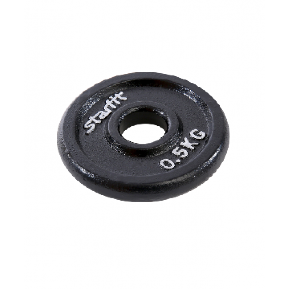 Диск чугунный Starfit BB-204 0,5 кг d=26 мм черный