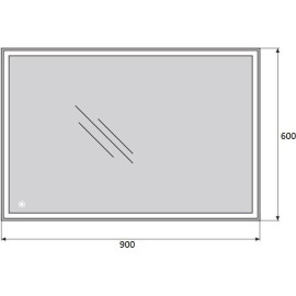 Зеркало BELBAGNO SPC-GRT-900-600-LED-TCH