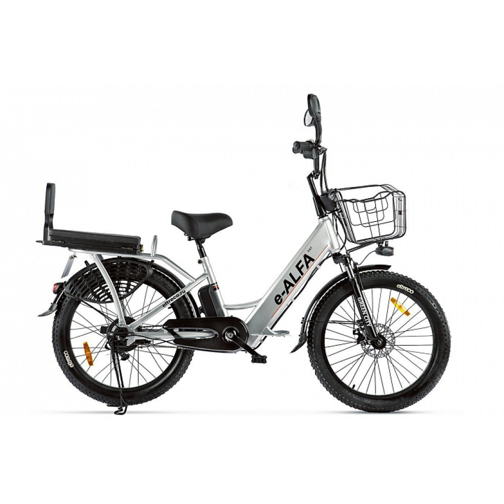 Велогибрид GREEN CITY e-ALFA Fat серебристый